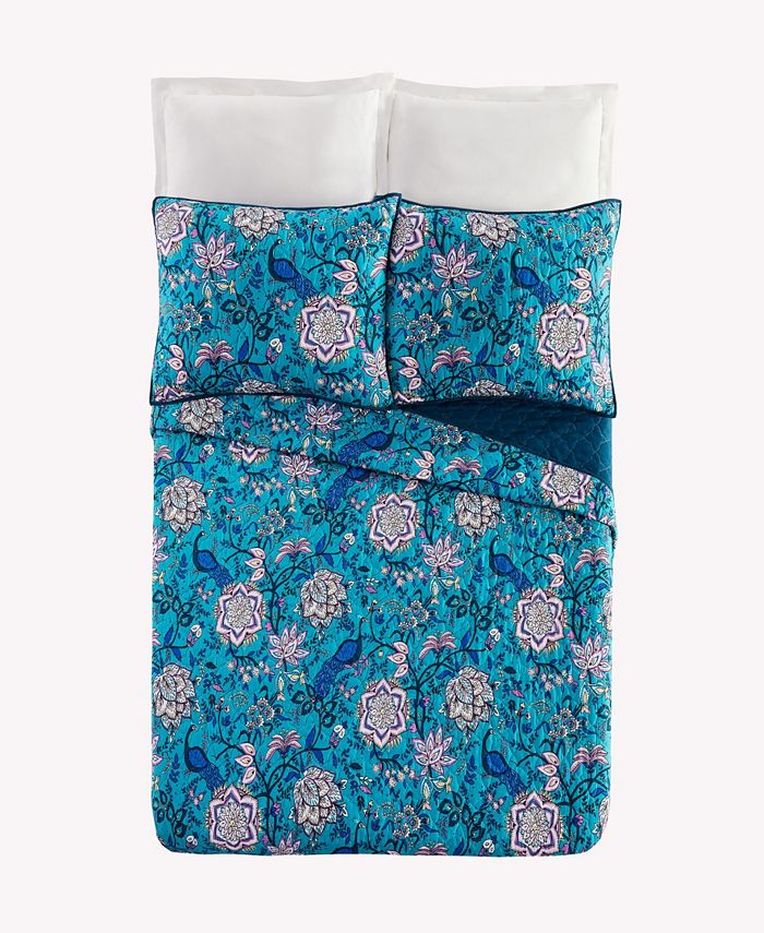 Vera Bradley Peacock Garden 3Piece Quilt Set, Full/Queen Macy's