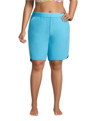 Plus Size Sunshade UPF 50 9" Board Shorts with Panty