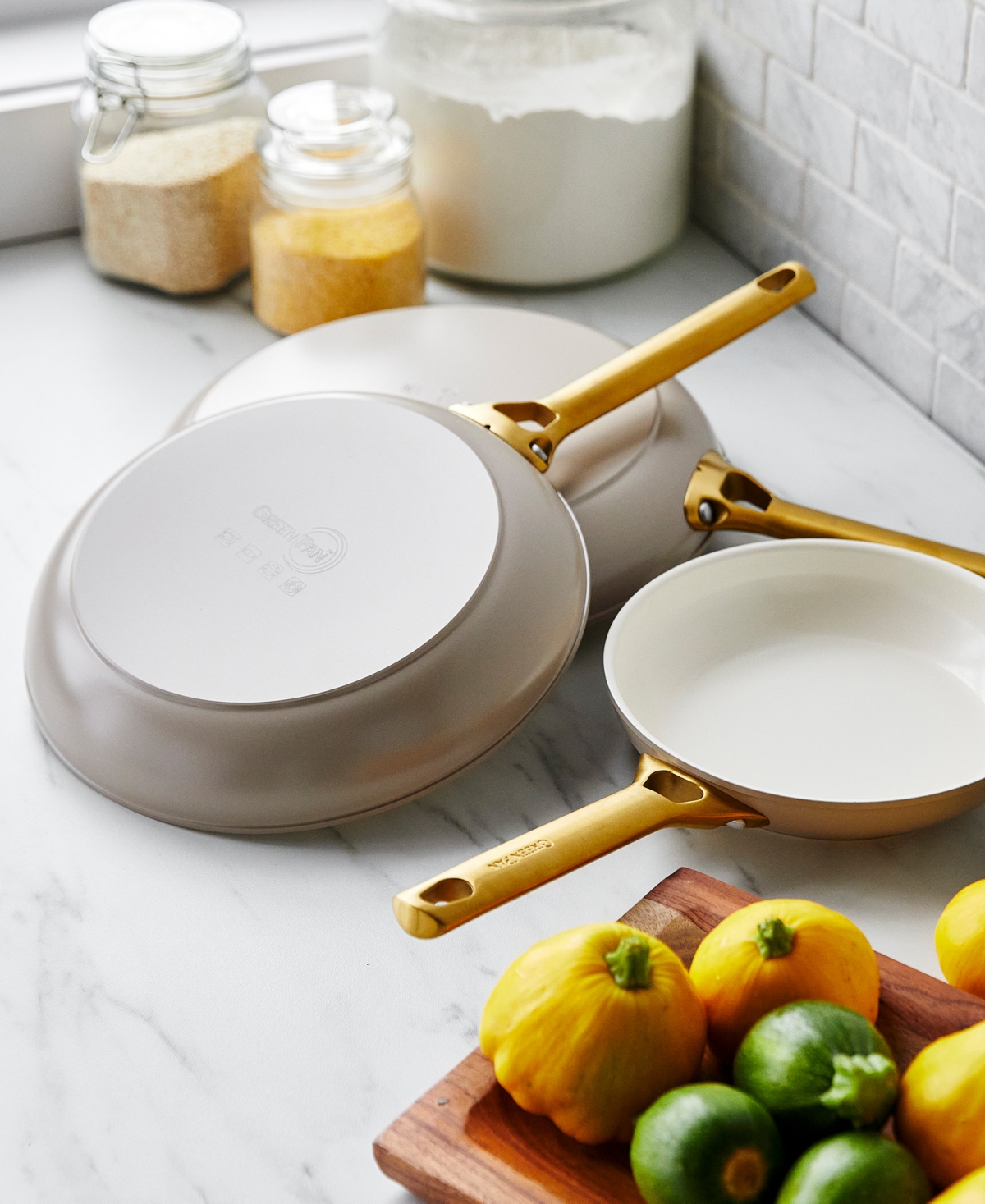 Greenpan Padova Healthy Ceramic Nonstick Cookware Set, 10 Piece In Black With Gold Handle