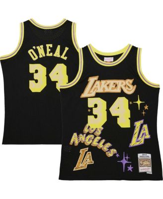 Men's Shaquille O'Neal Black Los Angeles Lakers Swingman Sidewalk Sketch Jersey