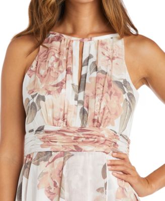 Petite Keyhole Halter Gown