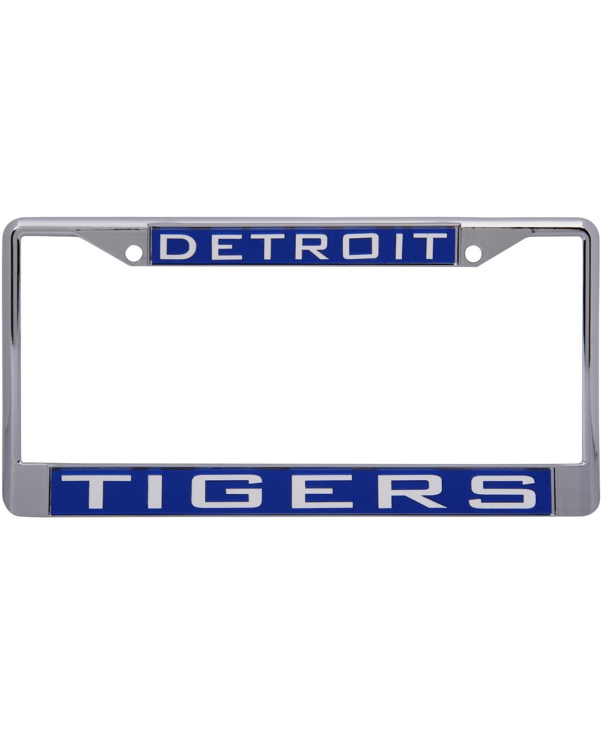 Wincraft Detroit Tigers Laser Inlaid Metal License Plate Frame In Silver,blue