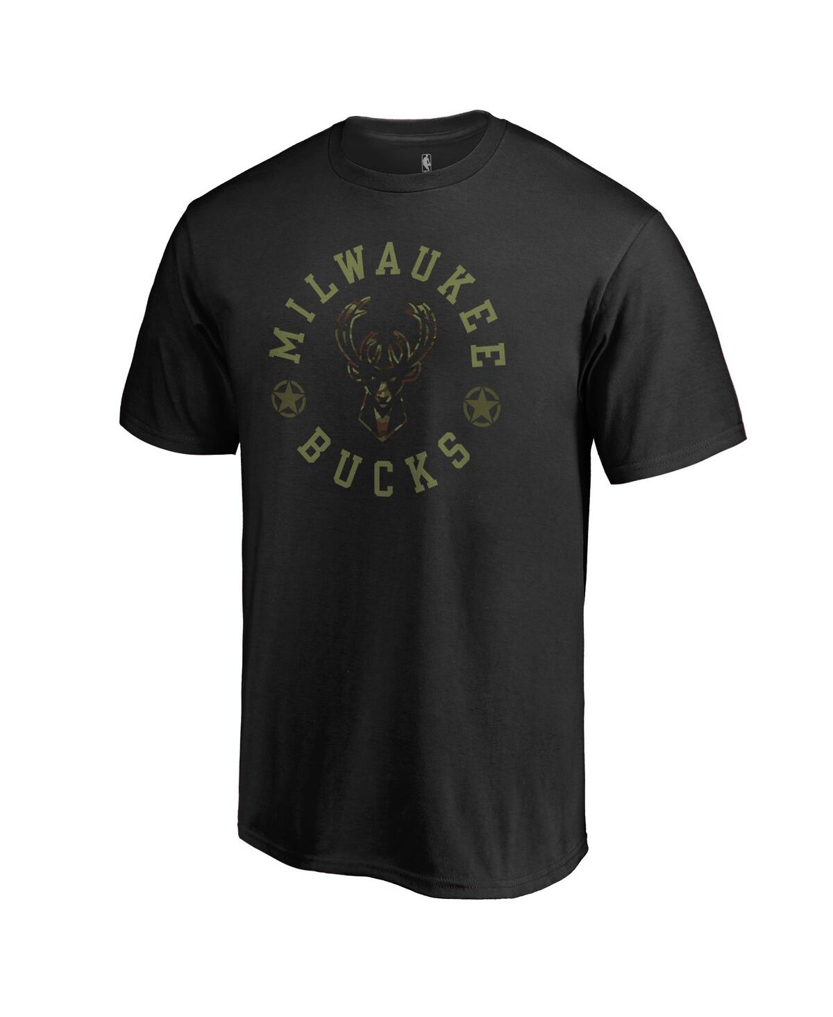 Fanatics Men's  Black Milwaukee Bucks Liberty T-shirt
