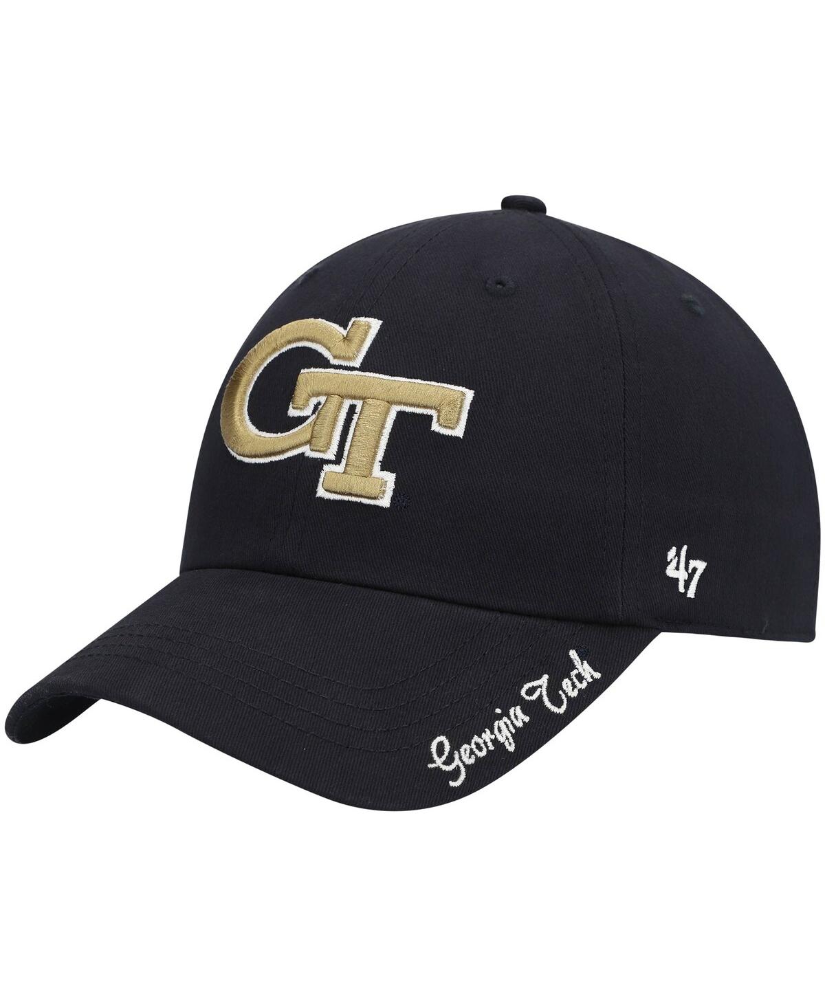 47 Brand Women's ' Navy Georgia Tech Yellow Jackets Miata Clean Up Logo Adjustable Hat