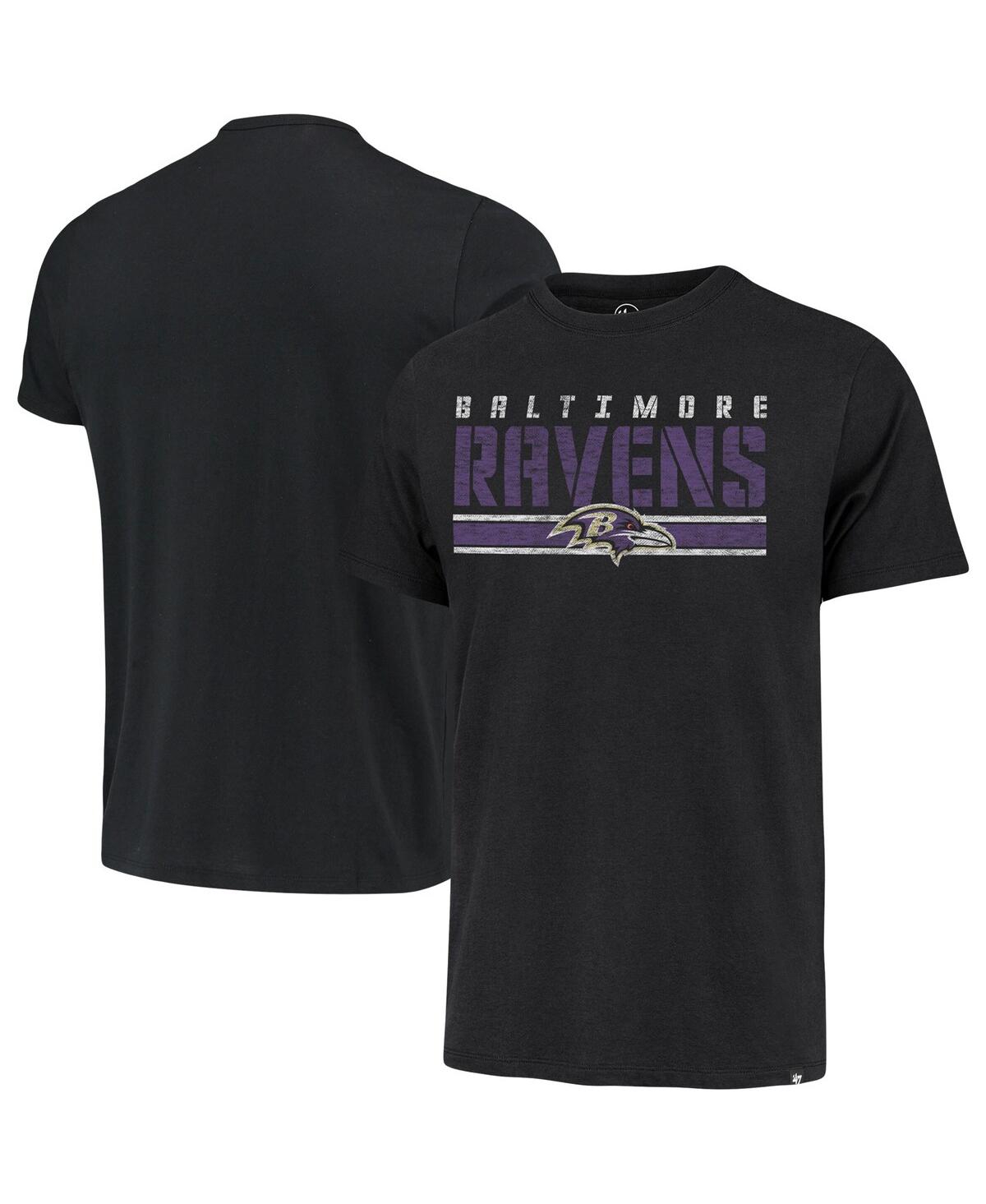47 Brand Men's ' Black Baltimore Ravens Team Stripe T-shirt