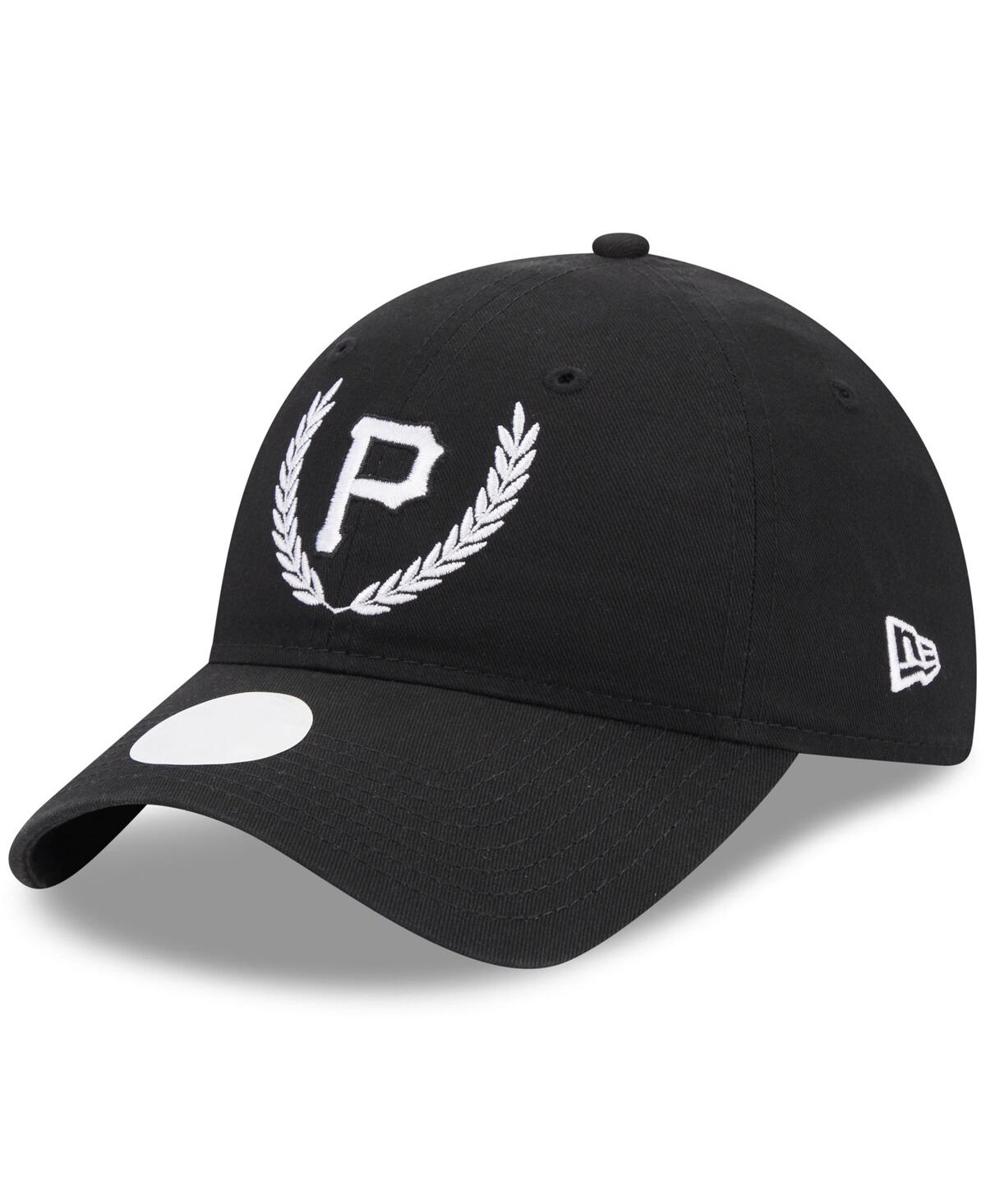 New Era Black Pittsburgh Pirates Leaves 9twenty Adjustable Hat In Black