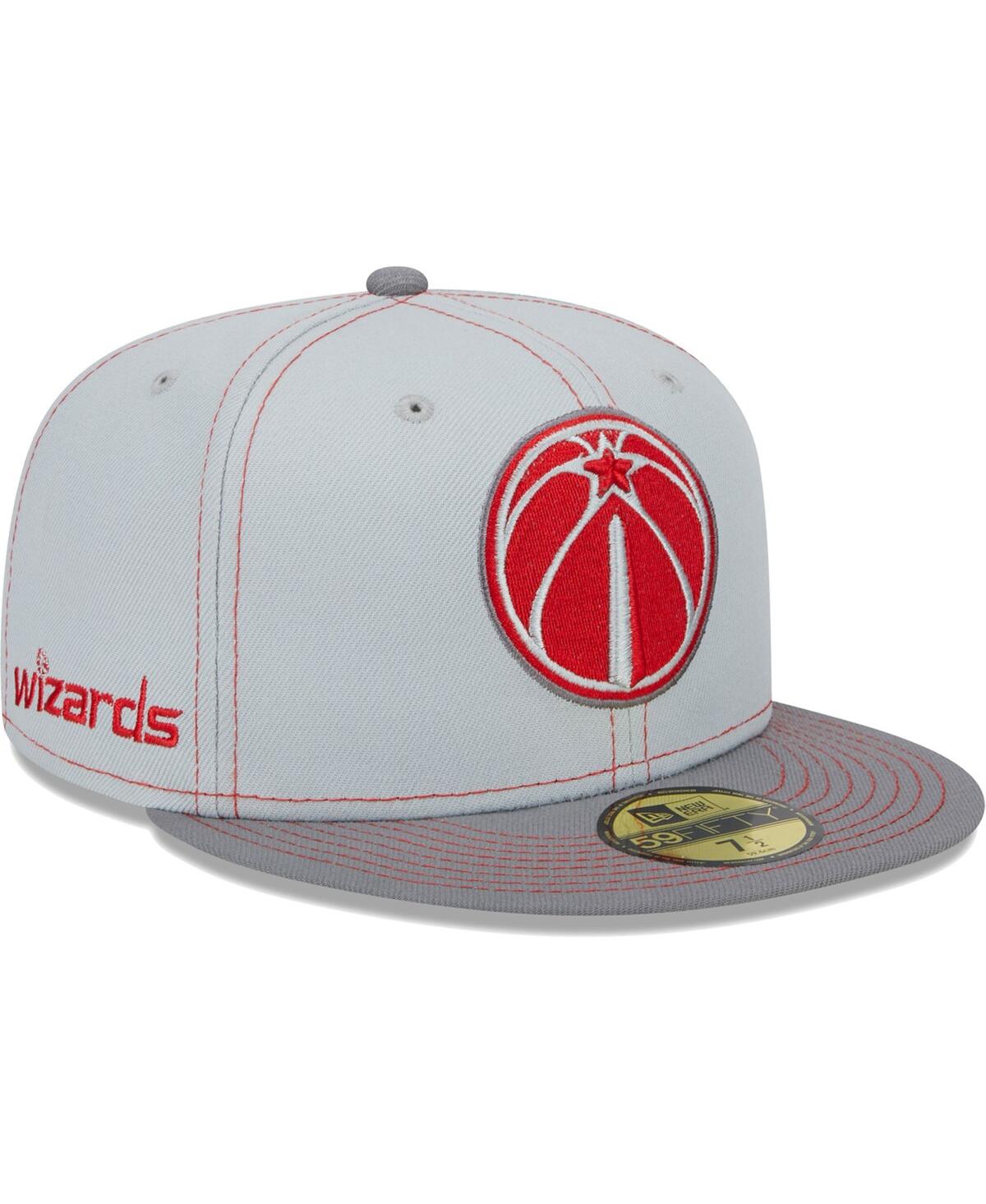 Shop New Era Men's  Gray Washington Wizards Color Pop 59fifty Fitted Hat
