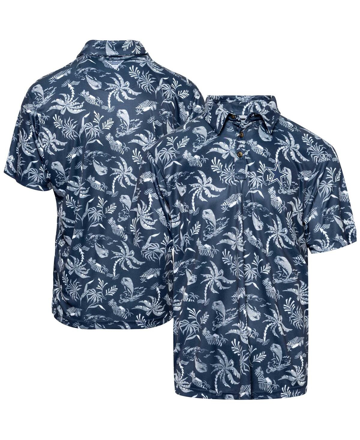 Men's Columbia Navy Dallas Cowboys Super Terminal Tackle Omni-Shade Polo Shirt - Navy