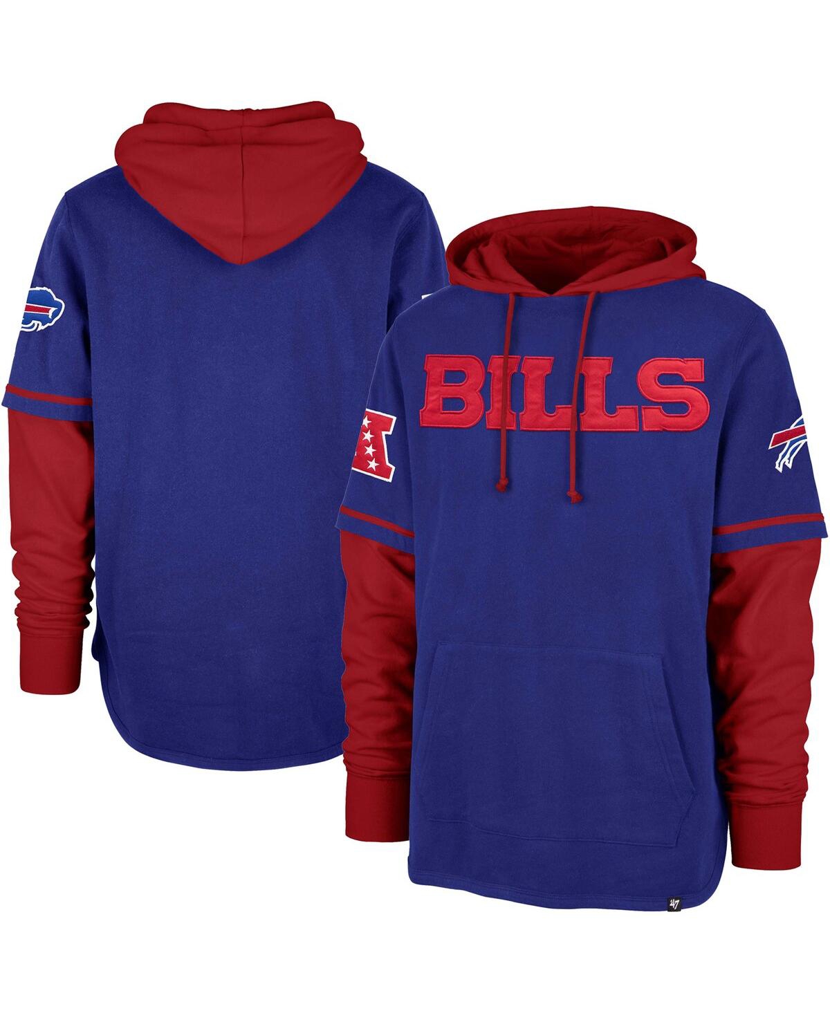 Men's '47 BrandBuffalo Bills Shortstop Pullover Hoodie - Royal