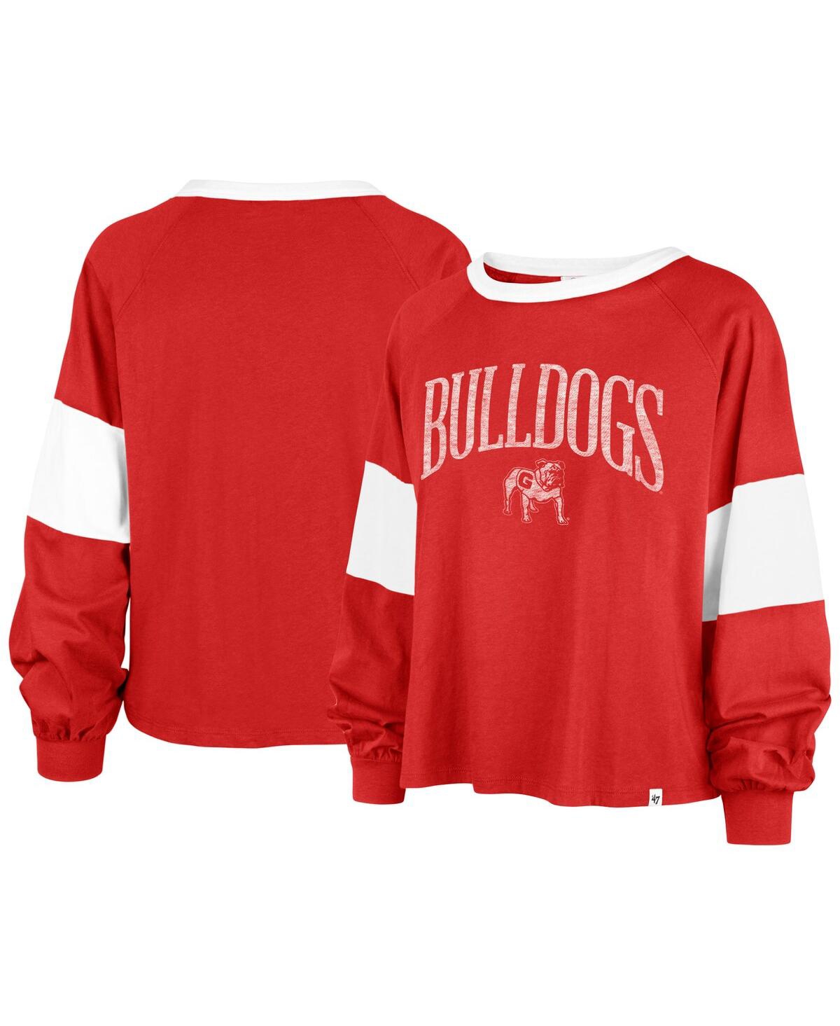 Shop 47 Brand Women's ' Red Georgia Bulldogs Upside Rhea Raglan Long Sleeve T-shirt