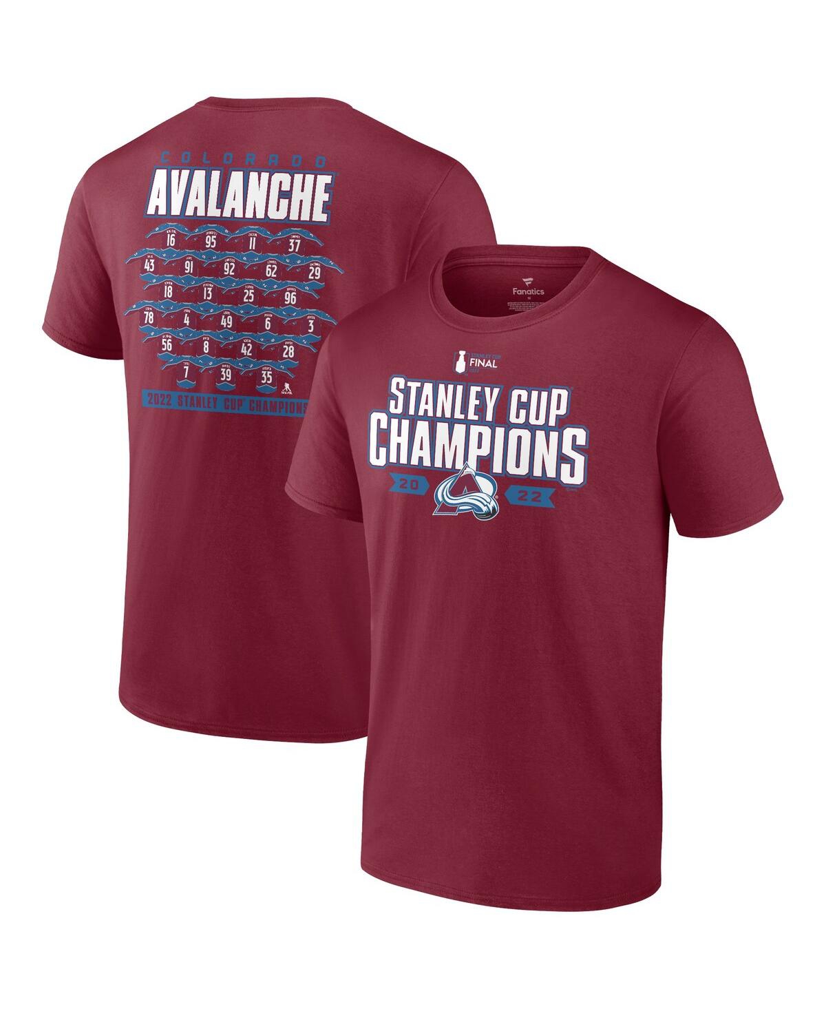 Men's FanaticsColorado Avalanche 2022 Stanley Cup Champions Big and Tall Roster T-shirt - Burgundy