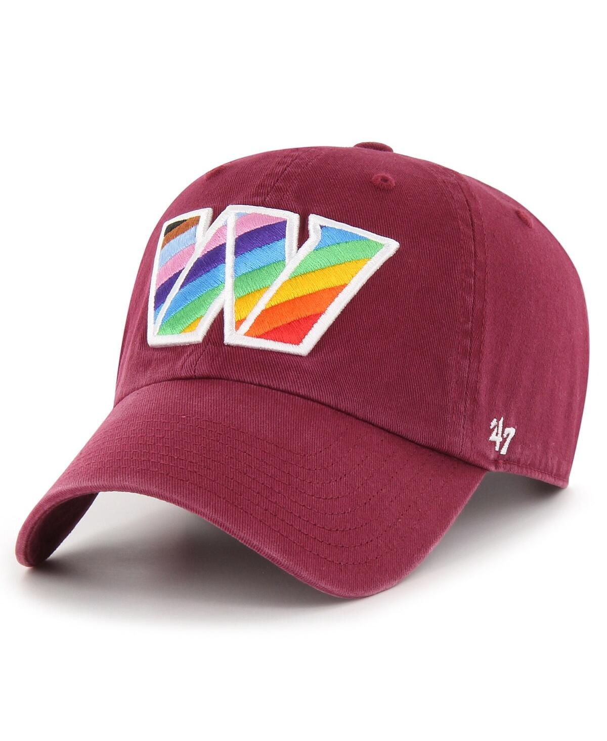 Shop 47 Brand Men's ' Burgundy Washington Commanders Pride Clean Up Adjustable Hat