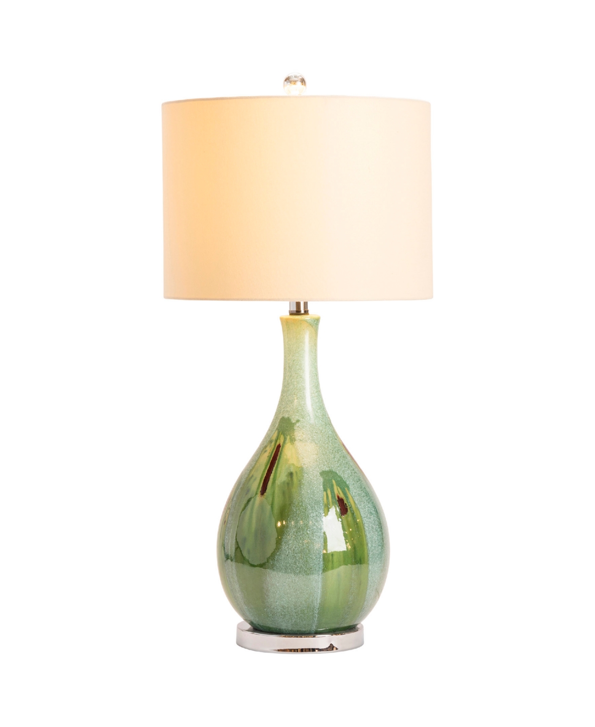 Carriage & Co. Sea Scape 30" Table Lamp In Silver Base,green Body,white Shade