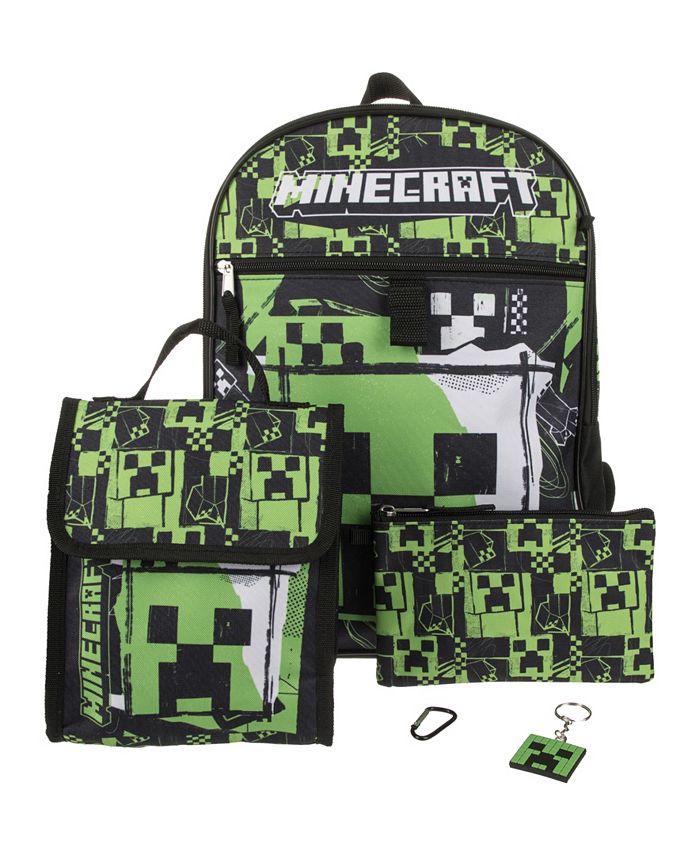 Minecraft 5 Piece Backpack Set - Green - Size No Size