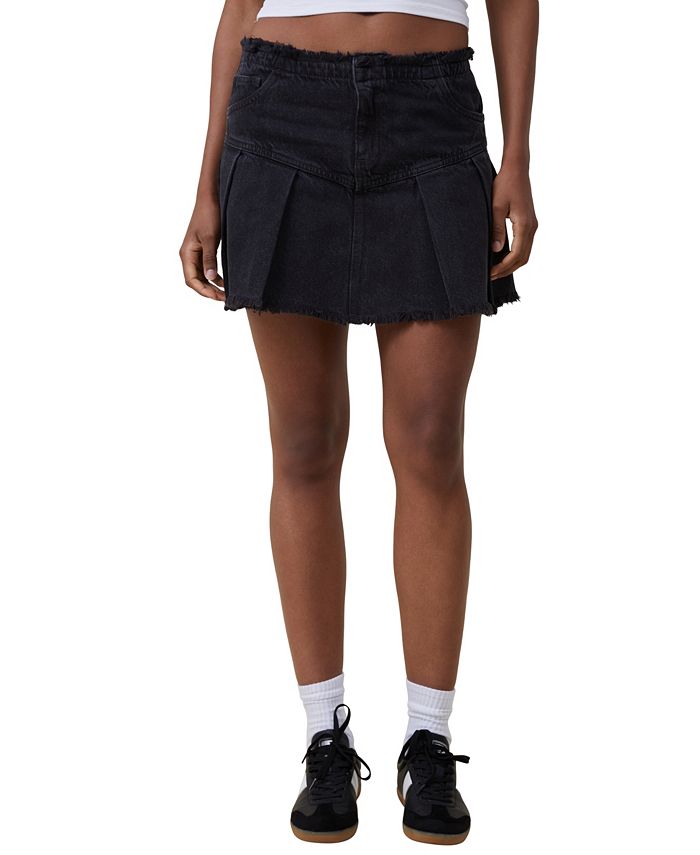 Pleated mini skirt cotton on online