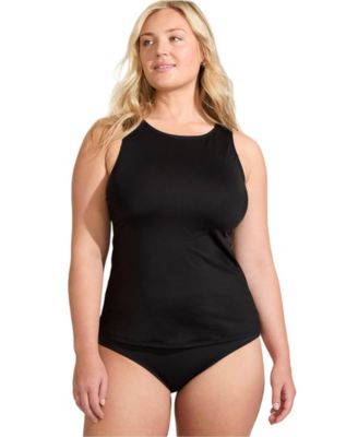 Women's DDD-Cup High Neck UPF 50 Modest Tankini Swimsuit Top