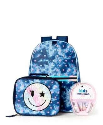 Little and Big Girls Tie Dye Emoji Backpack Headphone and Lunchbox Set Macy s