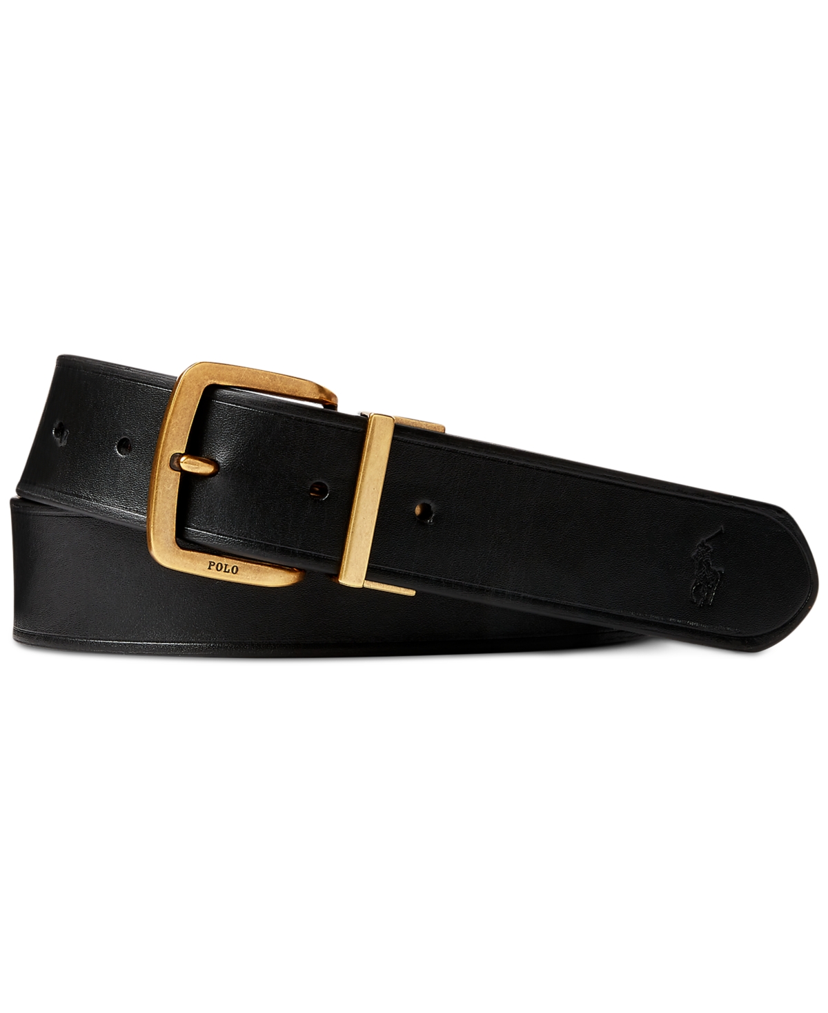 Shop Polo Ralph Lauren Men's Reversible Leather Belt In Brown,black Bear