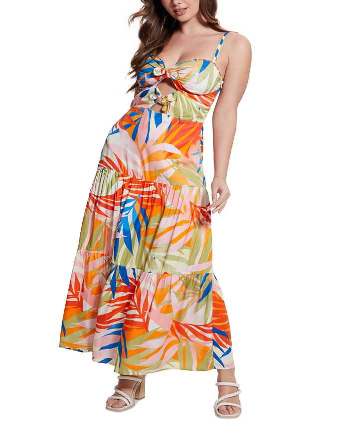 GUESS Women's Sleeveless Tropic Maxi Dress - Macy's