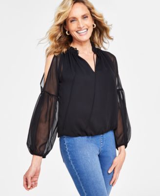 Cold shoulder tops at macy's on sale