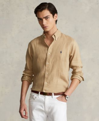 Linen polo mens best sale