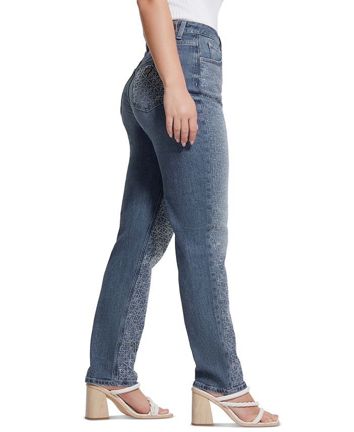 GUESS Women's High Rise Mom Jeans Blue Size 27