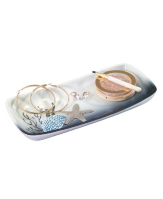 Blue Lagoon Ombre Seashells Bathroom Tray