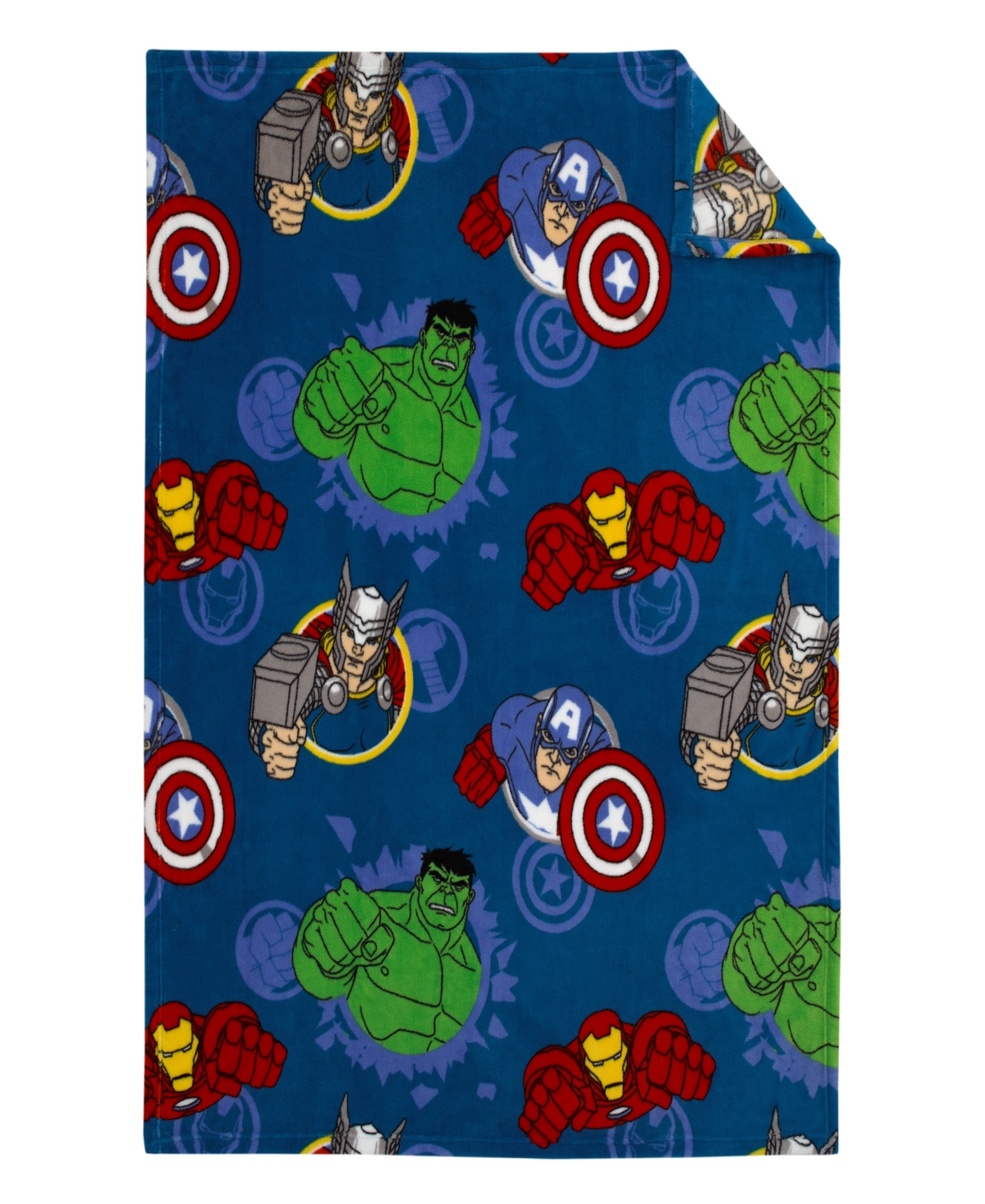 Marvel Avengers Fight The Foes Toddler Blanket Bedding In Blue