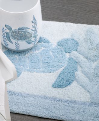 Caicos Sea Turtles Cotton Bath Rug,20" x 30"