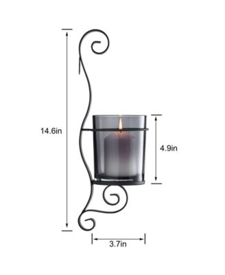 Danya B Vintage-Like Wall Sconce 2-Piece Candle Holder Set With Smoke ...