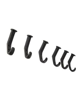 Cast Iron Railway Spike 6-Piece Wall Mount Hook Set