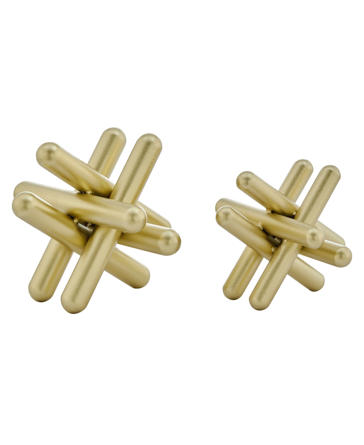 Danya B and 2-Piece AbstractTone Finish Textured Metal Geometric Sculptures Set - Gold