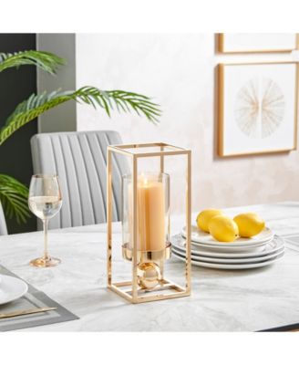 Luna Warm Tinted Glass Large Hurricane Candle Holder