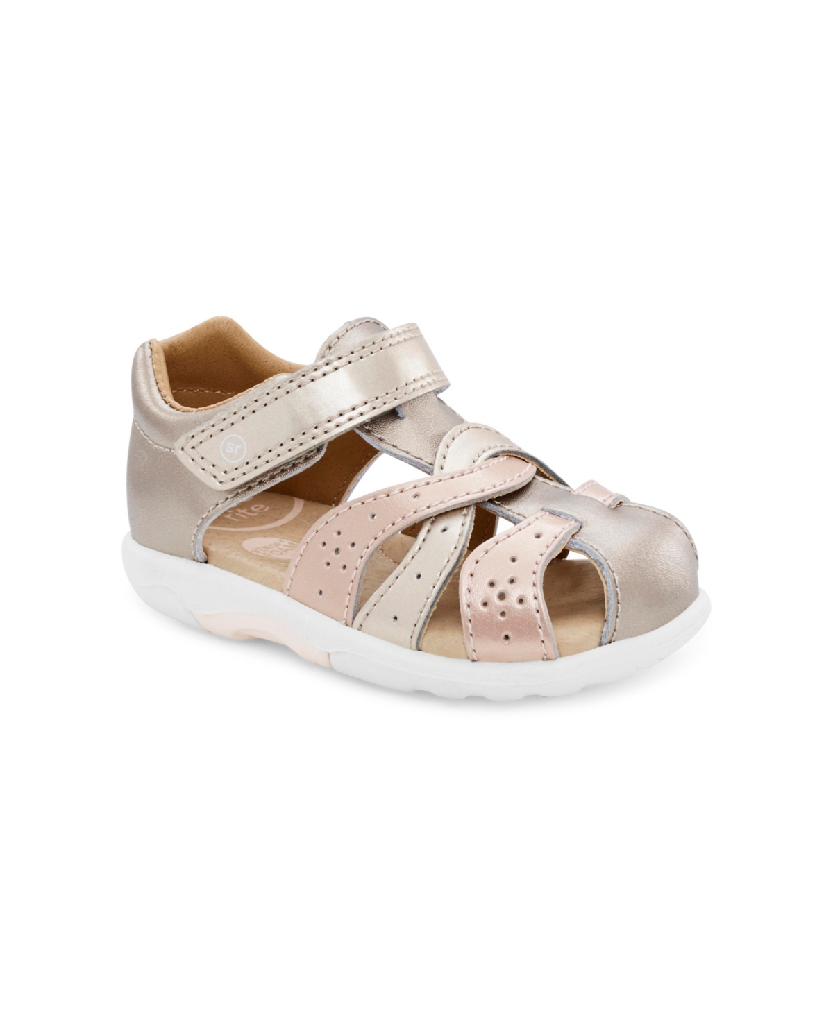 Stride Rite Toddler Girls Srtech Xena Leather Sandals In Champagne