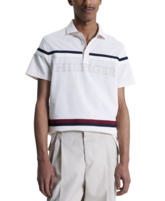 Tommy Hilfiger - Men's Cotton Global Stripe Monotype Regular Fit Polo