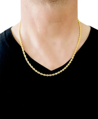 Sparkle Rope Link 22" Chain Necklace  (3-5/8mm) in 14k Gold
