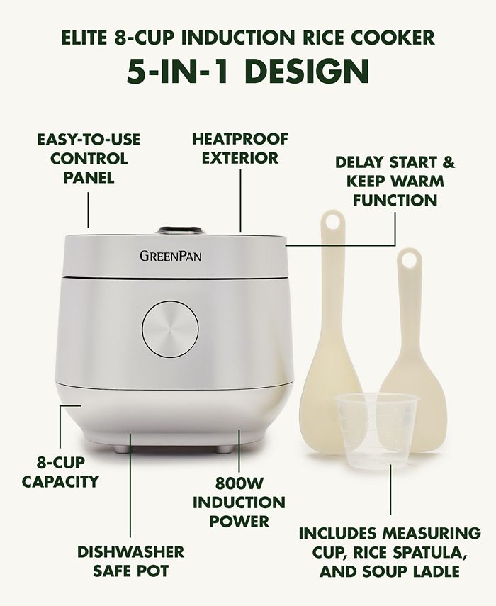 GreenPan 8Cup Induction Nonstick Rice & Grain Cooker Macy