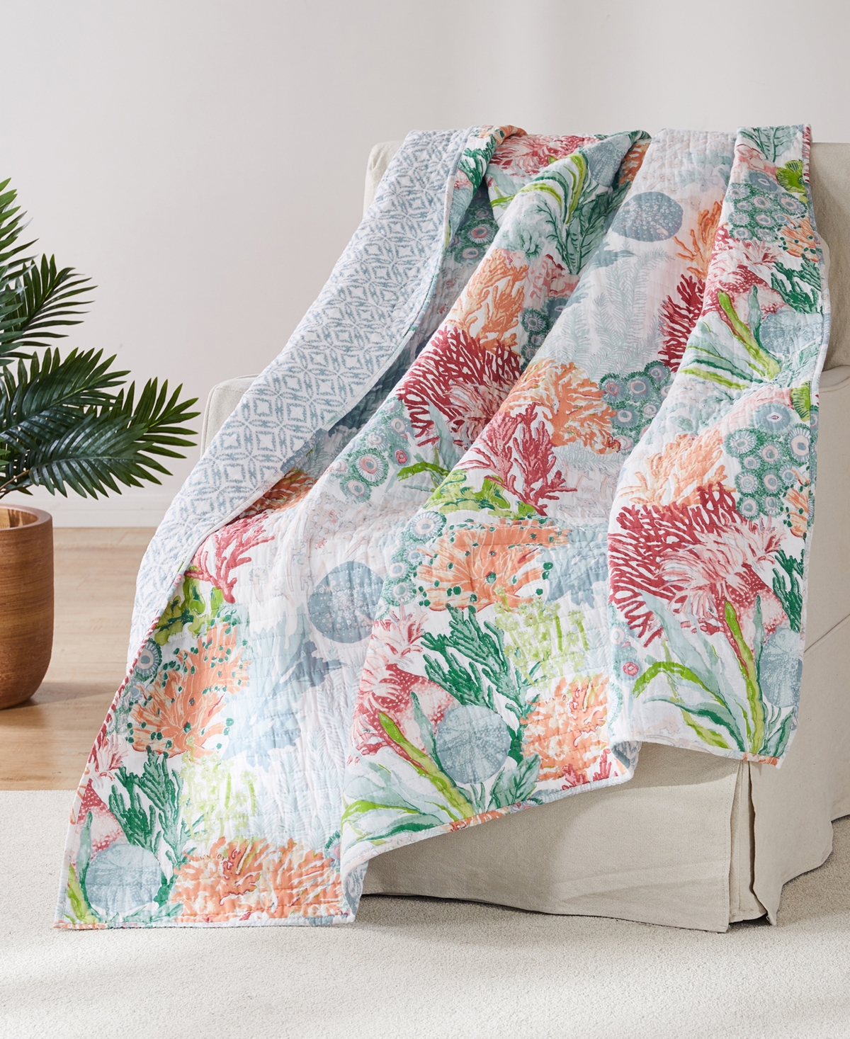Levtex Sunset Bay Reversible Quilted Throw, 50" X 60" In Multi