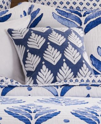 Vintage-Like Blossom Embroidered Decorative Pillow, 18" x 18"