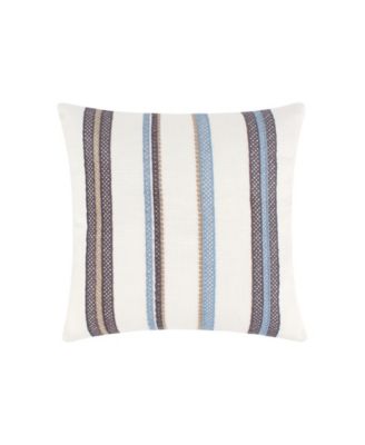 Levtex Tobago Multi Stripe Embroidered Decorative Pillow, 18" x 18"