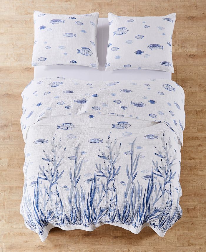 Levtex Home Indigo Tide Reversible 2 Piece Quilt Set, Twin/Twin XL