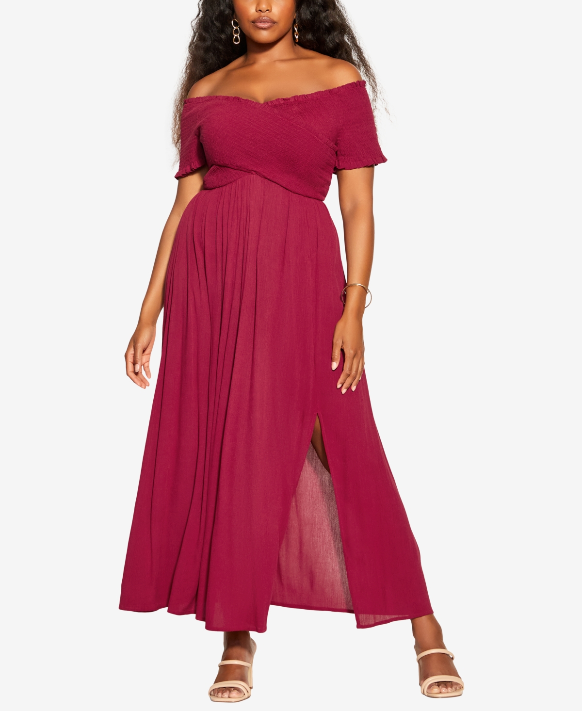 green emerald velvet dress City Chic Women's Plus Size Maxi Cocktail Dress main image 0
