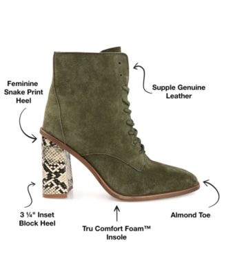 Women's Edda Block Heel Lace Up Booties