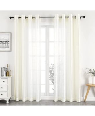 Montauk Accents 2 Pack Ultra Luxurious Faux Silk Sheer Grommet Top Curtain Panels