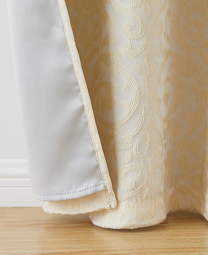 Tahari Home Asteria Damask Jacquard Blackout 2Piece Curtain Panel Set