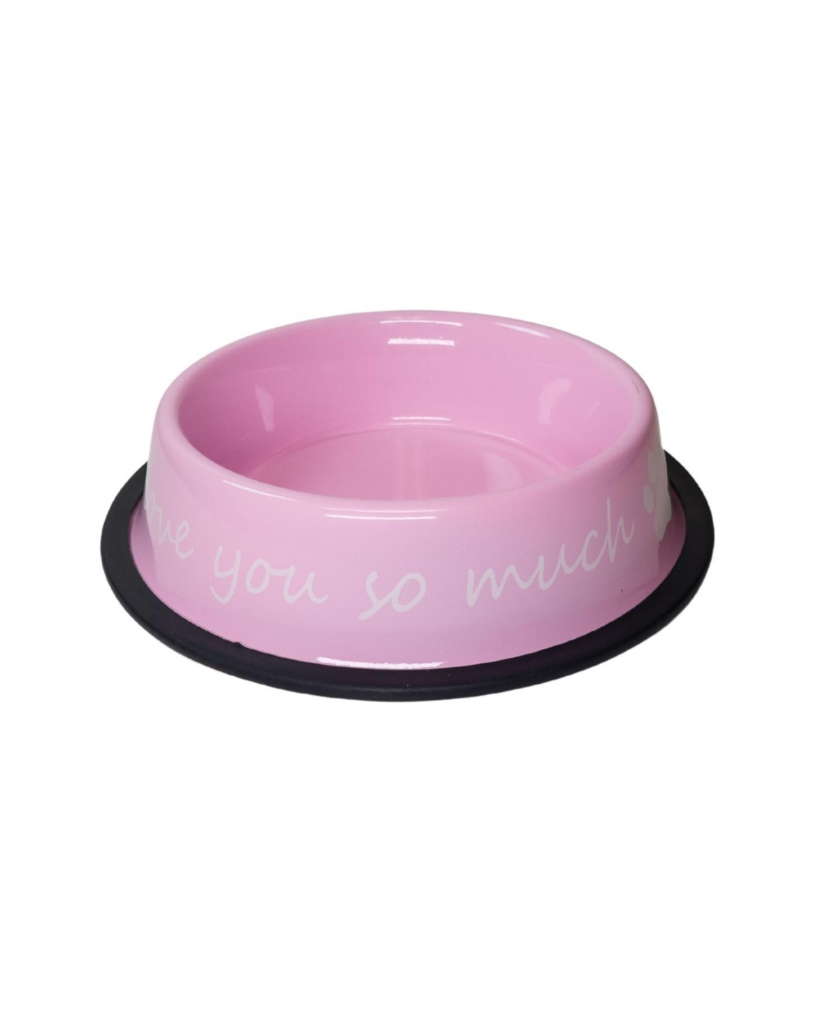 I Love You So Much Stainless Steel Dog Bowl Pink (24oz) - Pink