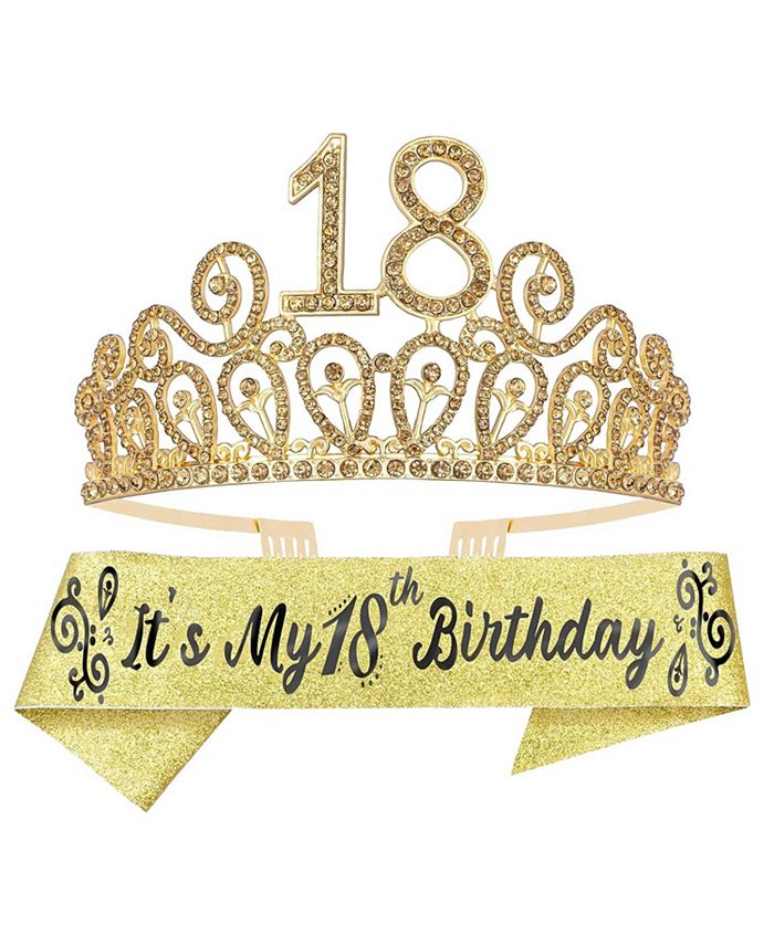 18 Sash and Tiara for Happy 18th Birthday Decorations for Girls, 18-year-old  Girl Birthday Gifts, 18 Birthday Decorations, 18th Party Gifts 