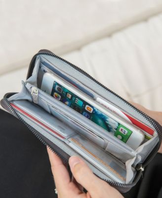 RFID (Radio Frequency Identification) Blocking Single Zip Wallet