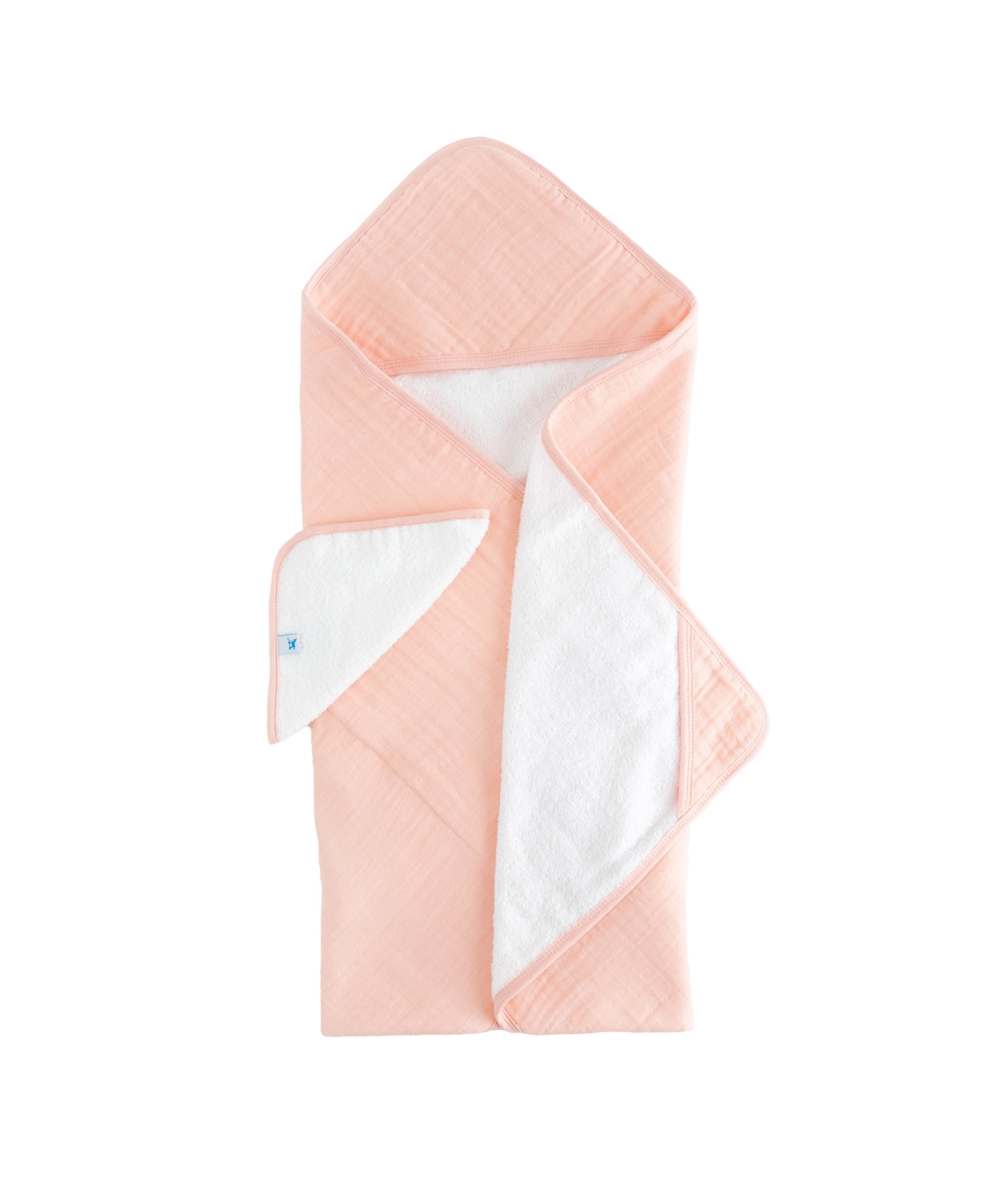 Little Unicorn Baby Girls Muslin And Terry Hooded Towel And Washcloth, 2 Piece Set In Rose Petal