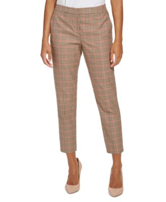 Tommy Hilfiger Women s Plaid Mid Rise Ankle Pants Macy s
